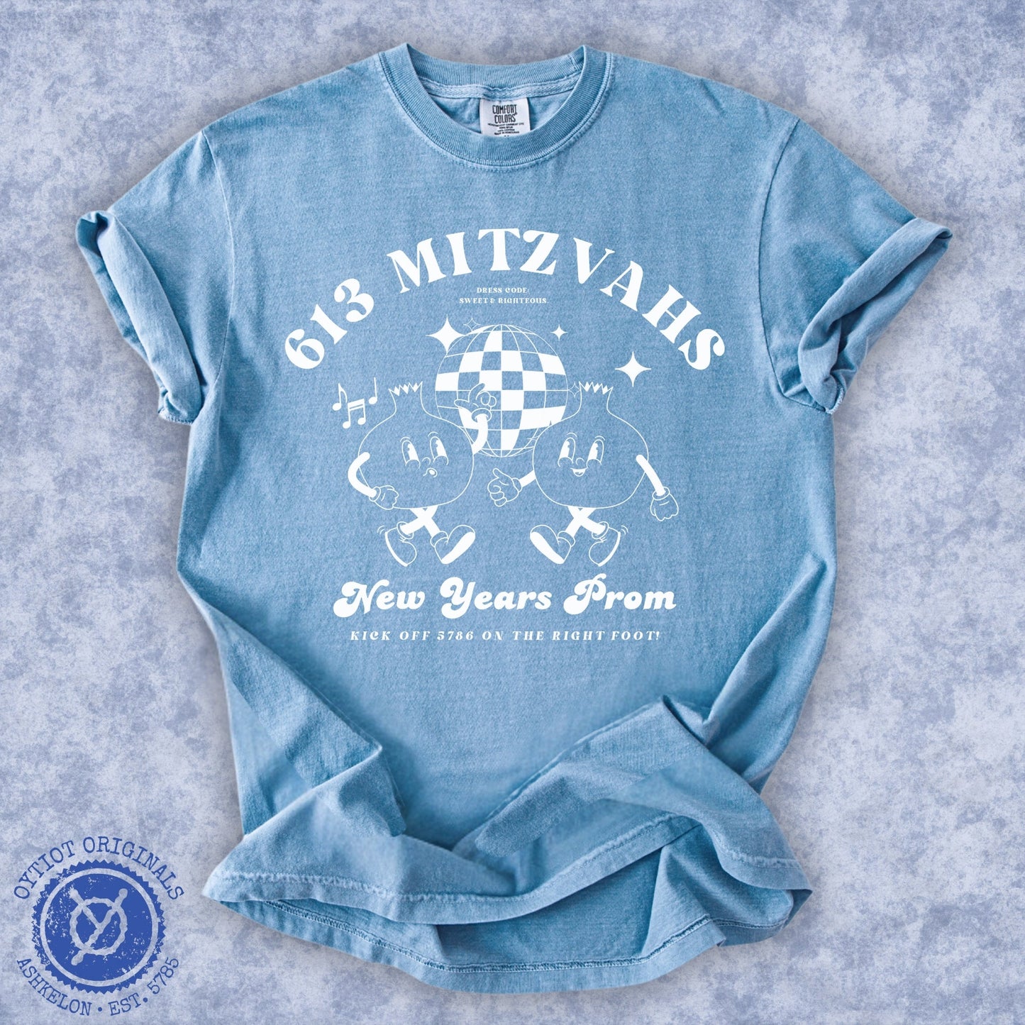 613 Mitzvahs Pomegranates | Rosh Hashanah Humor Washed T-shirt - Oytiot