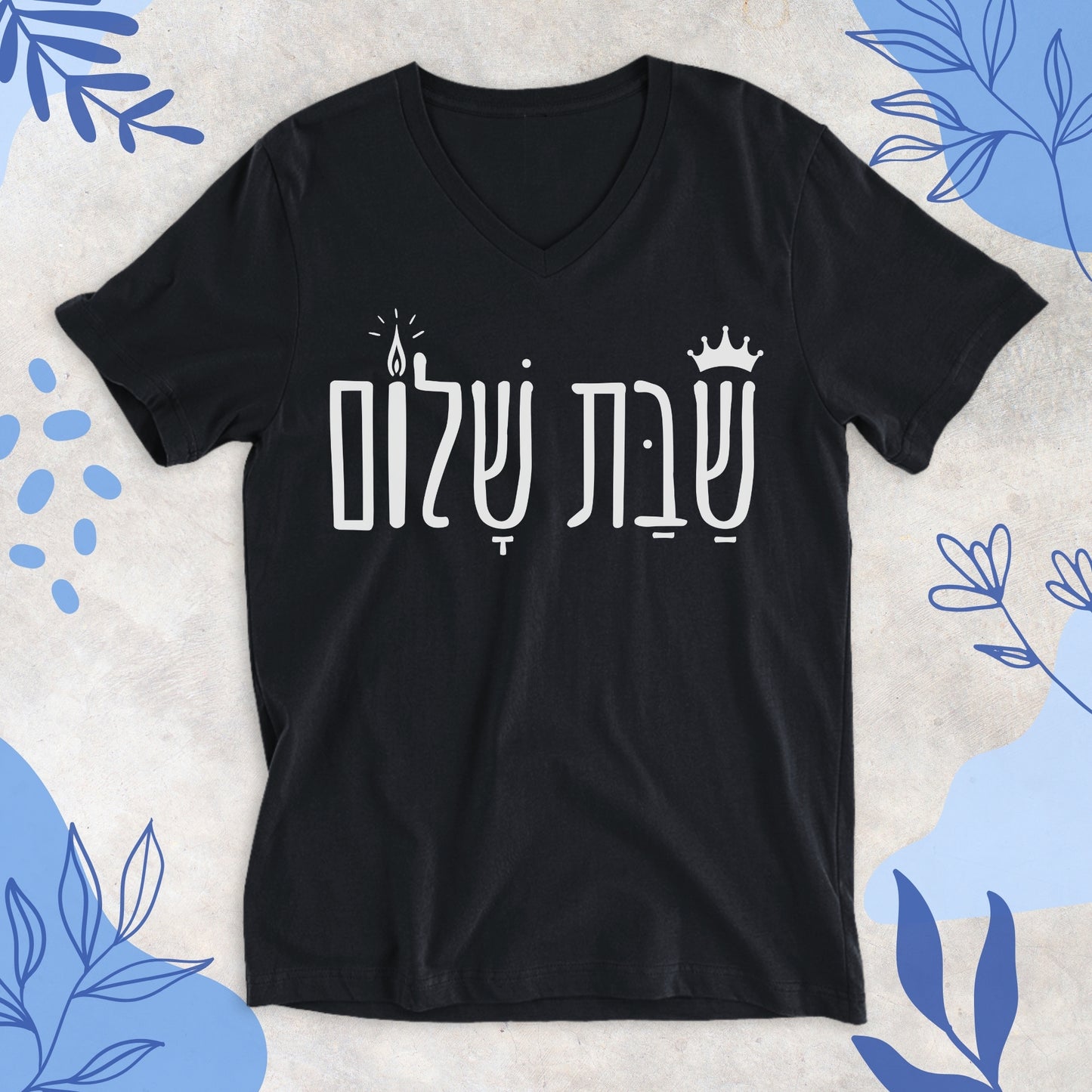 שבת שלום | Shabbat Shalom V-neck T-shirt