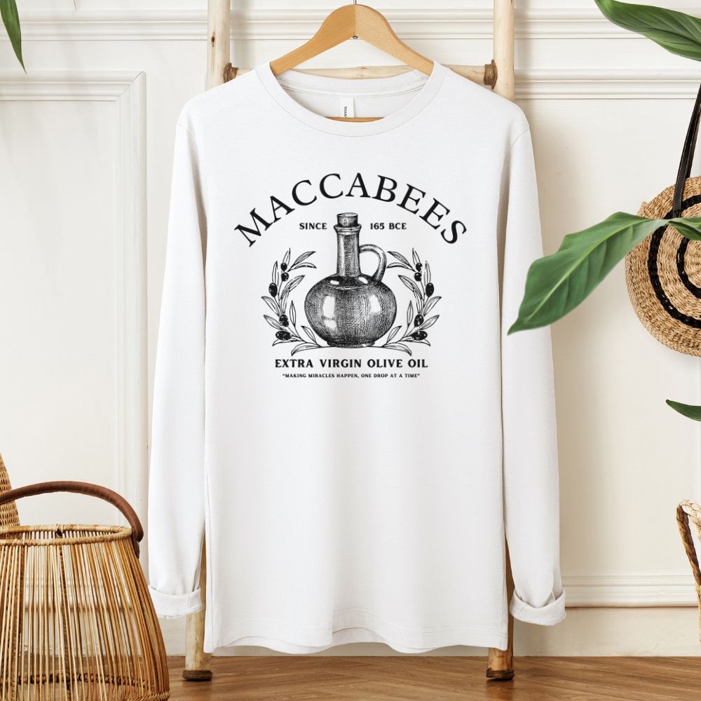 Maccabees Olive Oil | Hanukkah Humor Long Sleeve Tee