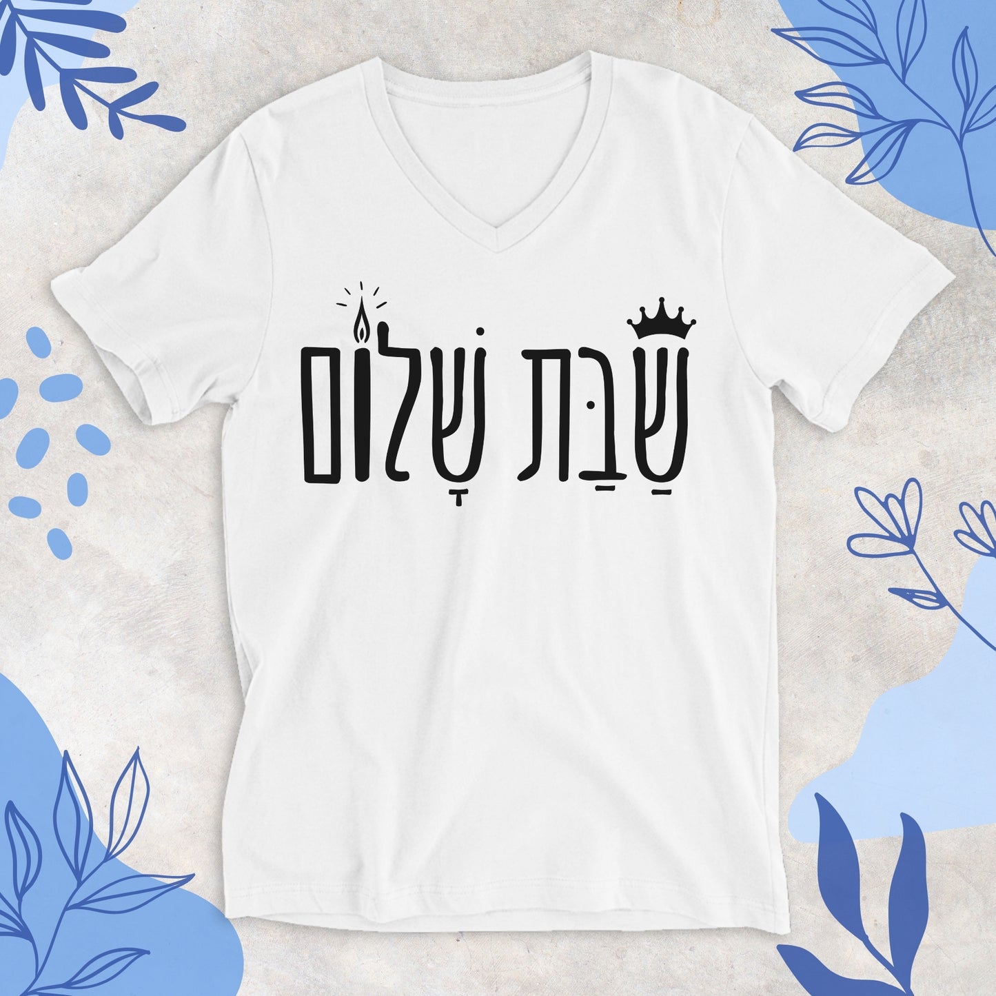 שבת שלום | Shabbat Shalom V-neck T-shirt