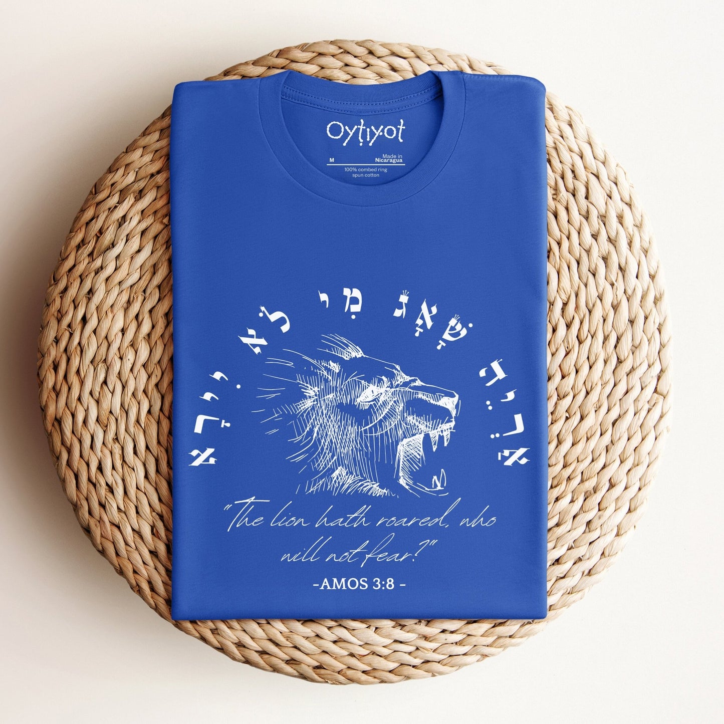 אריה שאג | Amos 3:8 In Hebrew T-shirt - Oytiot