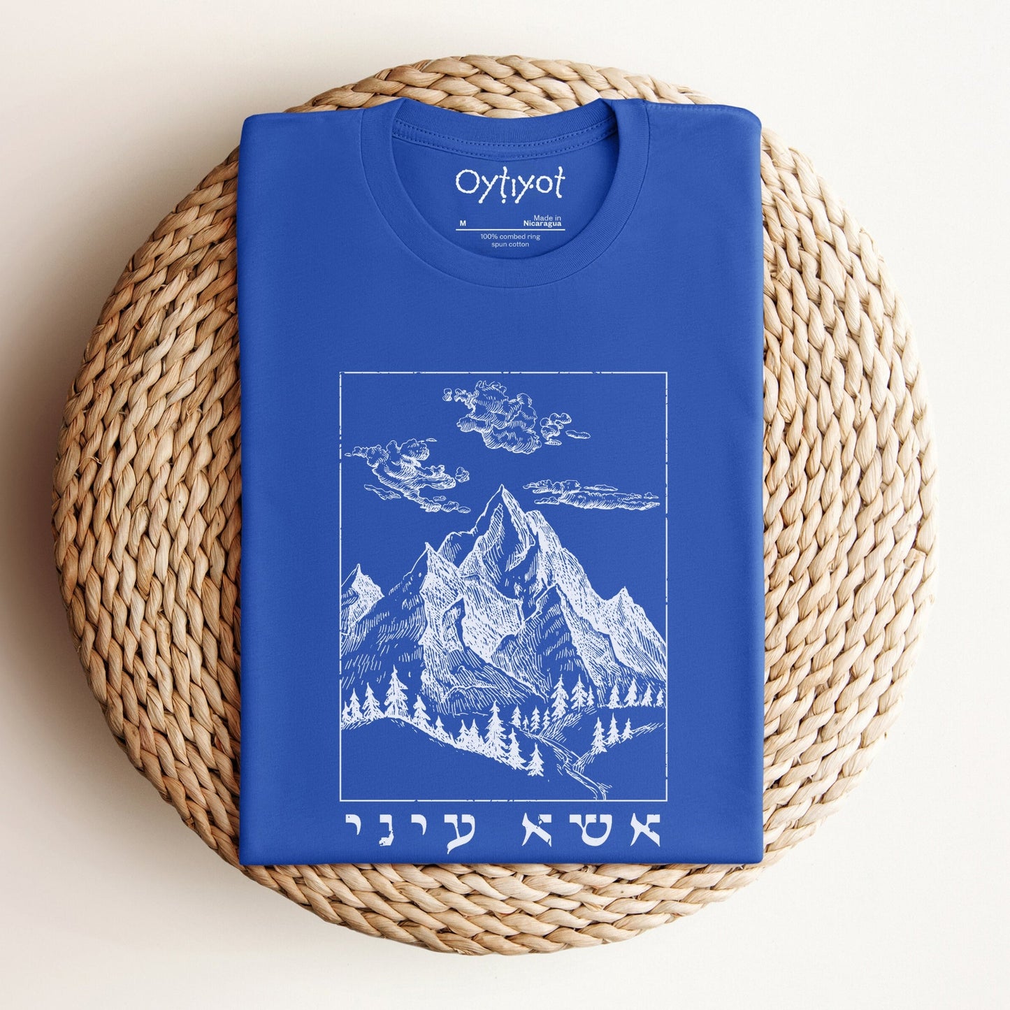 אשא עיני | I Lift Up My Eyes In Hebrew T-shirt - Oytiot
