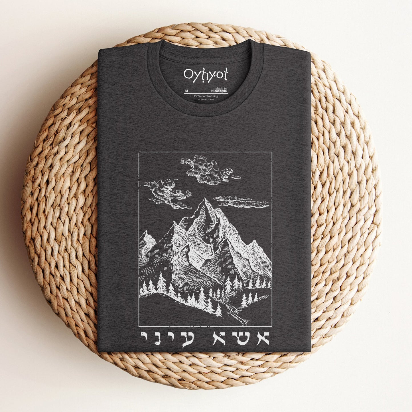 אשא עיני | I Lift Up My Eyes In Hebrew T-shirt - Oytiot
