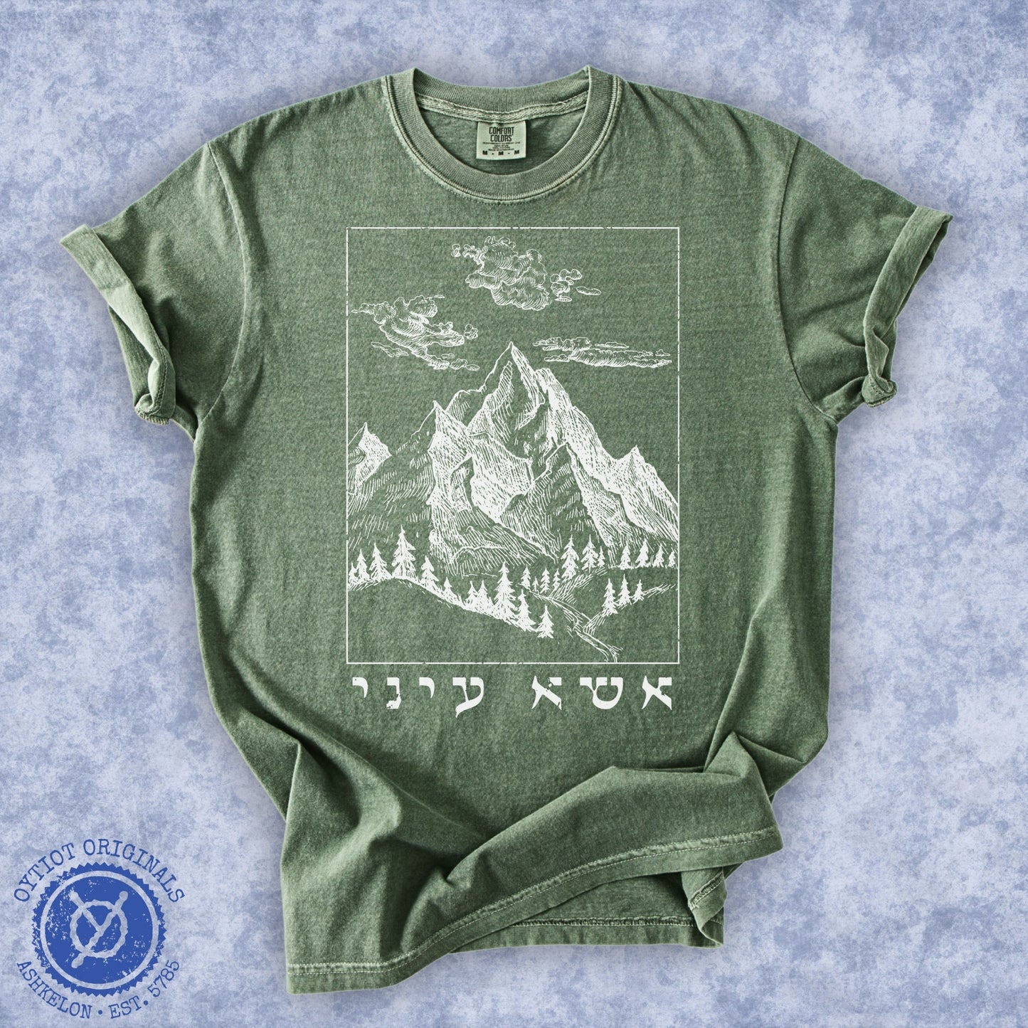 אשא עיני (Psalms 121) | Washed T-shirt - Oytiot