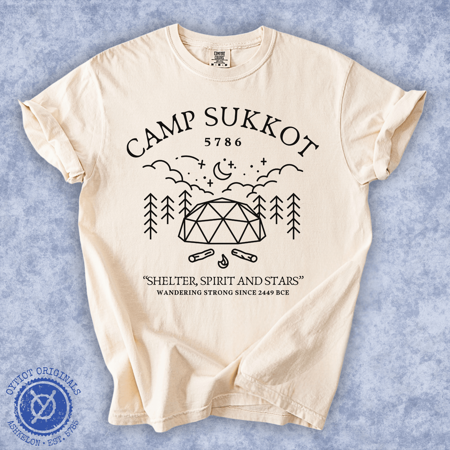 Camp Sukkot | Sukkot Humor Washed T-shirt - Oytiot