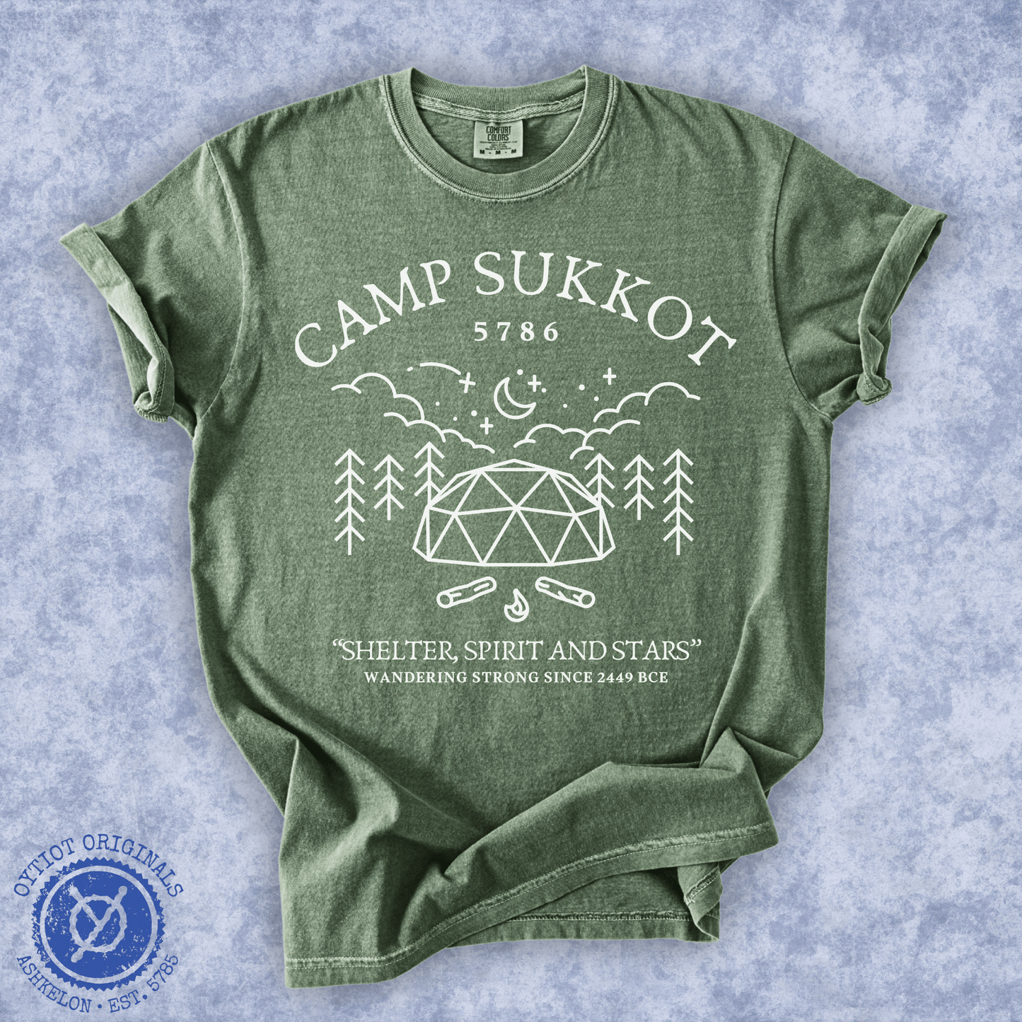 Camp Sukkot | Sukkot Humor Washed T-shirt - Oytiot