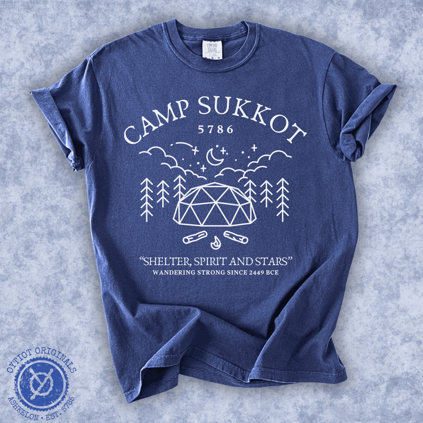 Camp Sukkot | Sukkot Humor Washed T-shirt - Oytiot