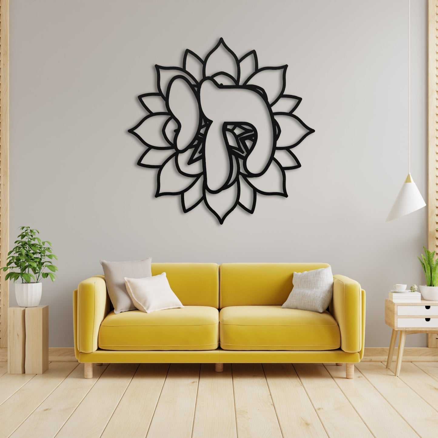 Chai | Alive In Hebrew Mandala Metal Wall Art חי - Oytiot