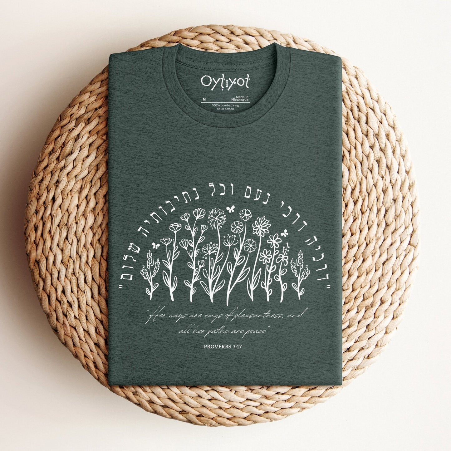 דרכי נעם | Proverbs 3:17 Hebrew T-shirt - Oytiot