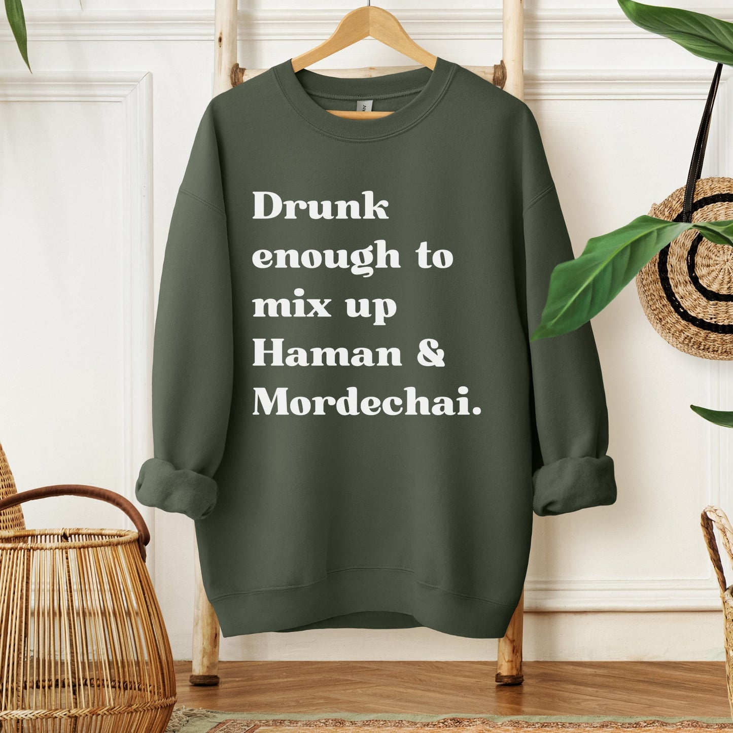 Funny Purim Sweatshirt | Drunk Enough To Mix Up Haman & Mordechai - Oytiot