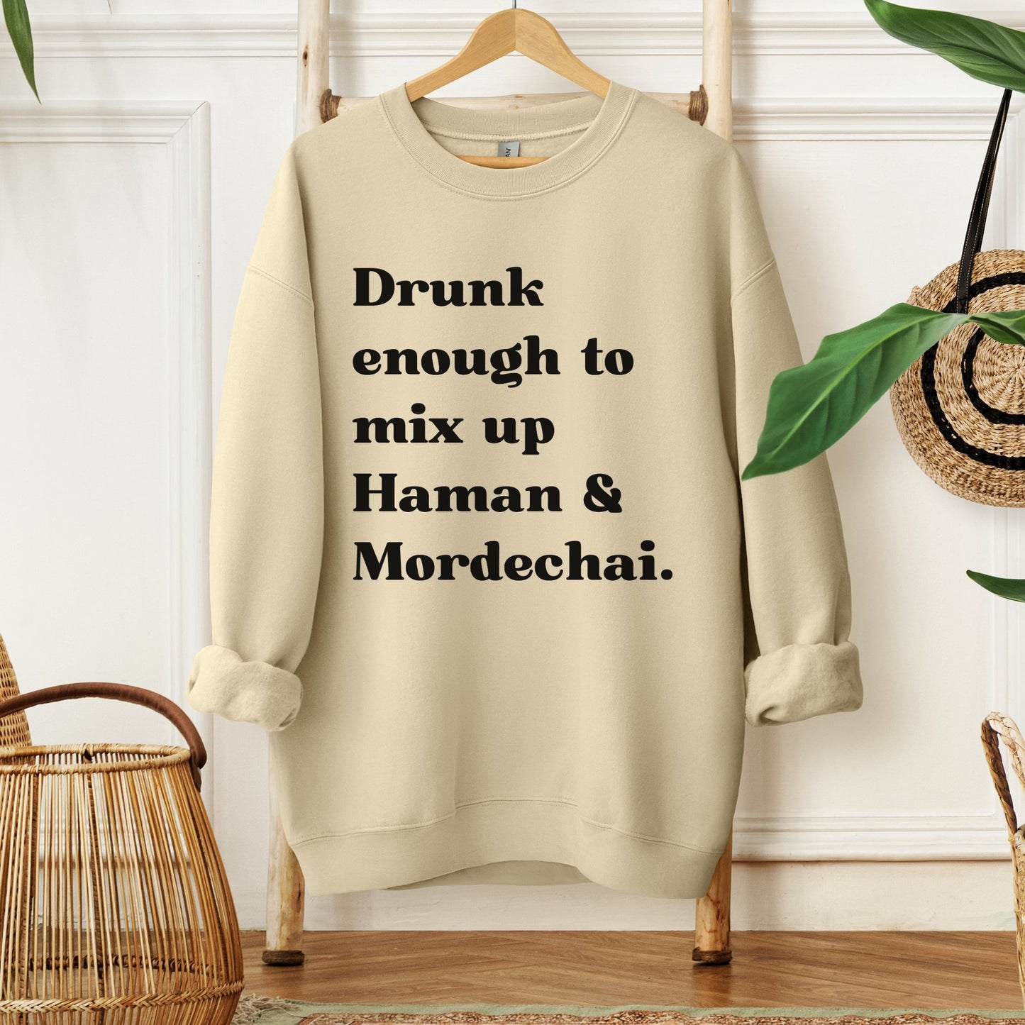 Funny Purim Sweatshirt | Drunk Enough To Mix Up Haman & Mordechai - Oytiot