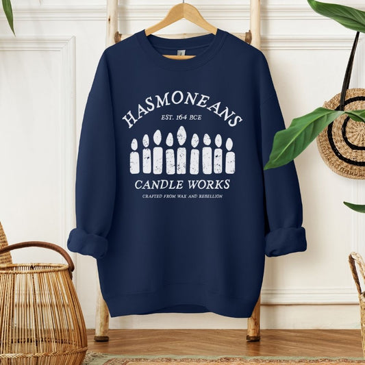 Hasmoneans Candle Works | Hanukkah Humor Sweatshirt - Oytiot