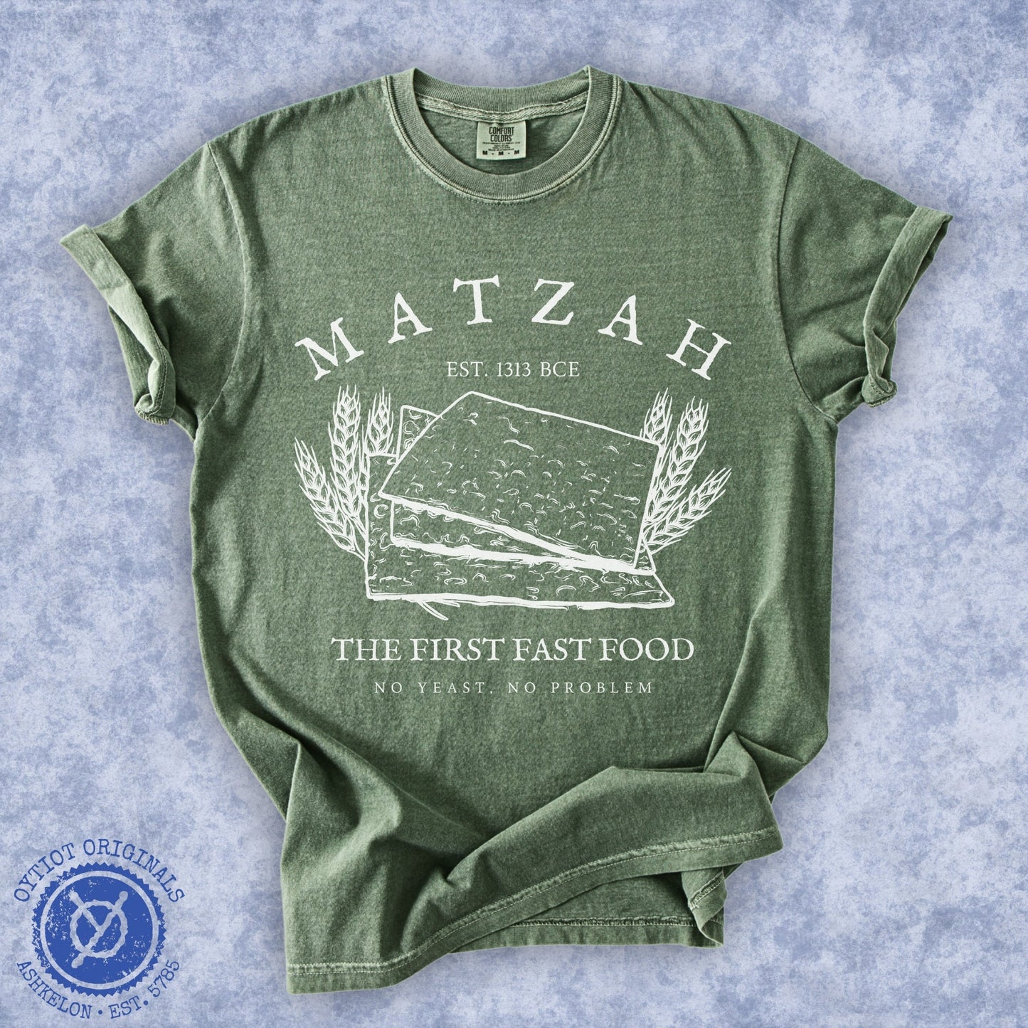 Matzah The First Fast Food | Washed T-shirt - Oytiot