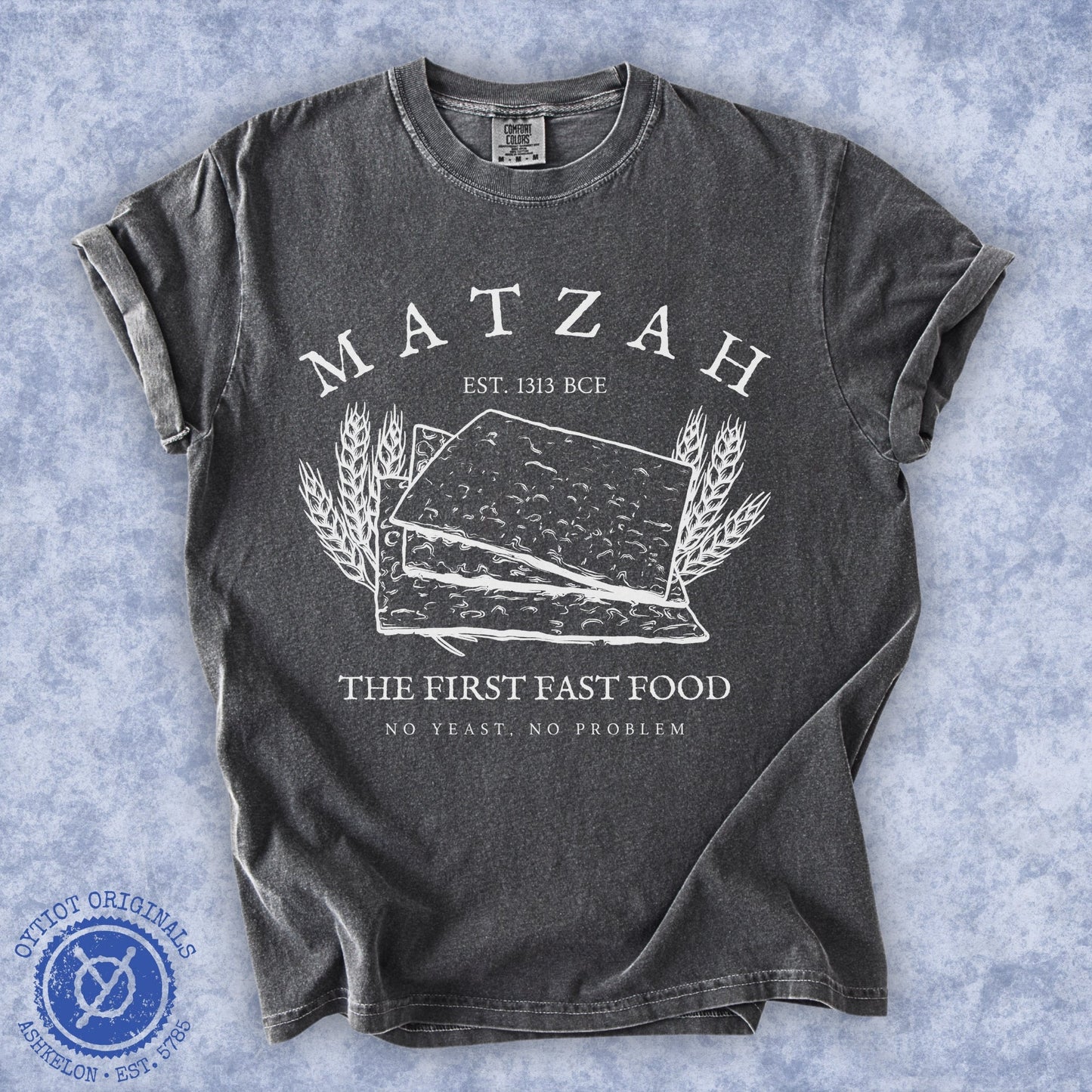 Matzah The First Fast Food | Washed T-shirt - Oytiot