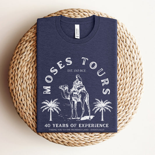 Moses Tours | Jewish Humor Passover T-shirt - Oytiot