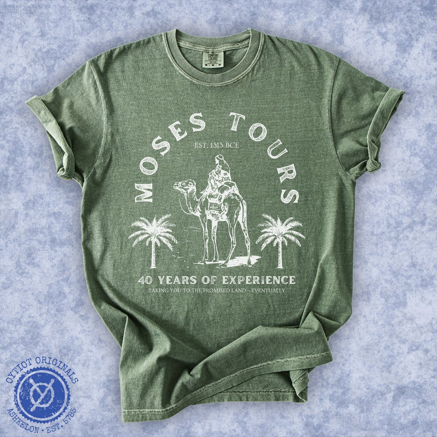 Moses Tours | Jewish Humor Washed T-shirt - Oytiot