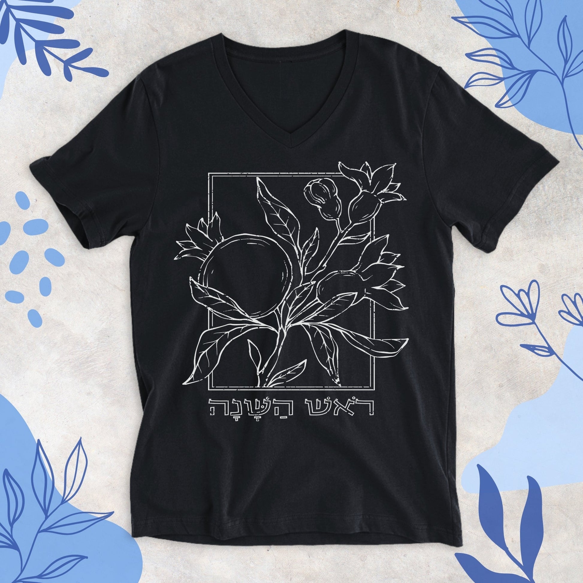 ืจืืฉ ืืฉื ื | Rosh Hashanah V - neck T-shirt - Oytiot