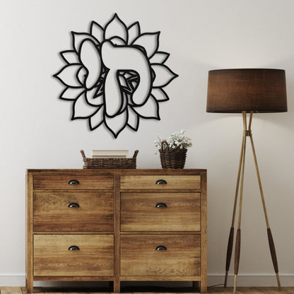 Chai | Alive In Hebrew Mandala Metal Wall Art חי