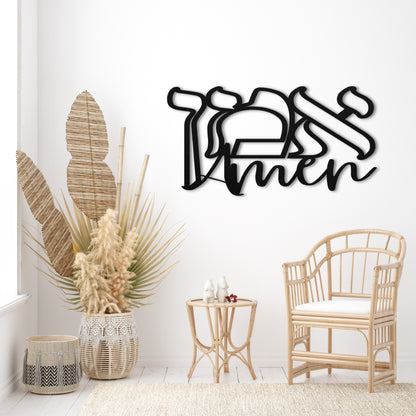 אמן | Amen Hebrew Metal Wall Art