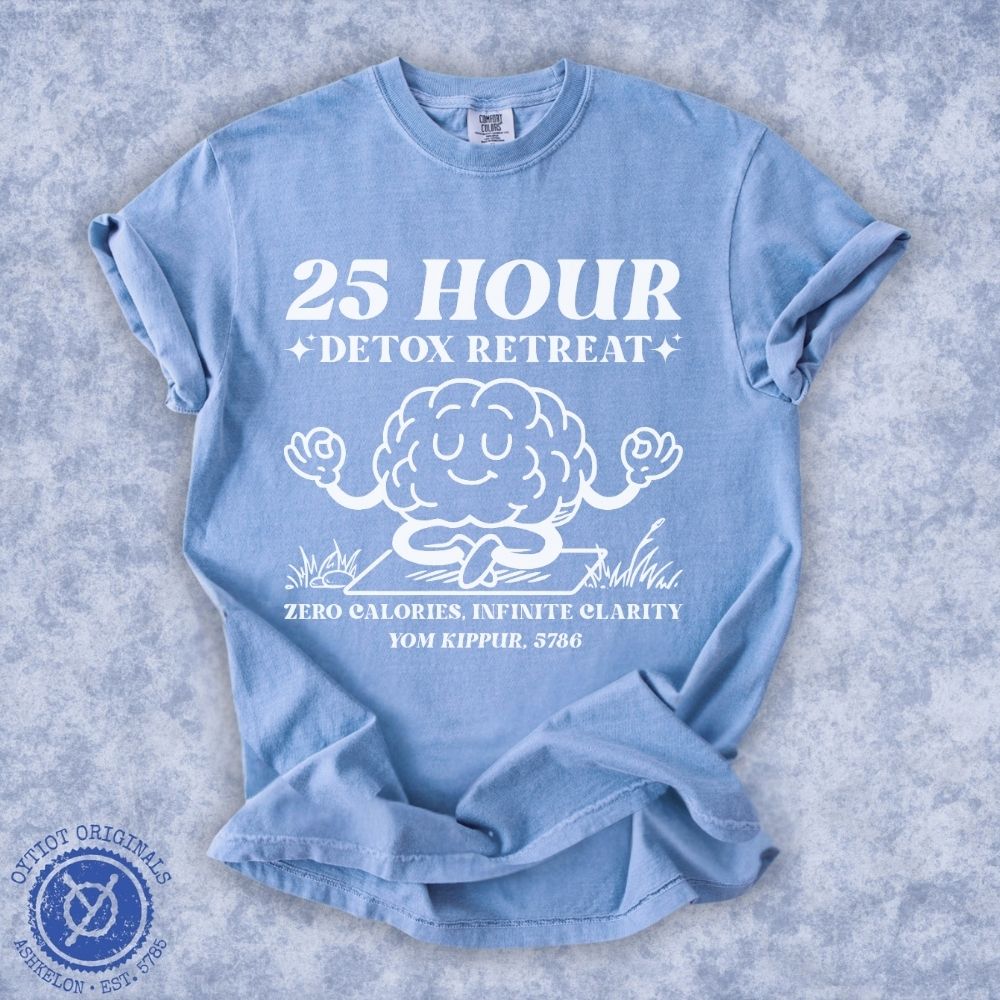 25 Hour Detox | Yom Kippur Humor Washed T-shirt - Oytiot