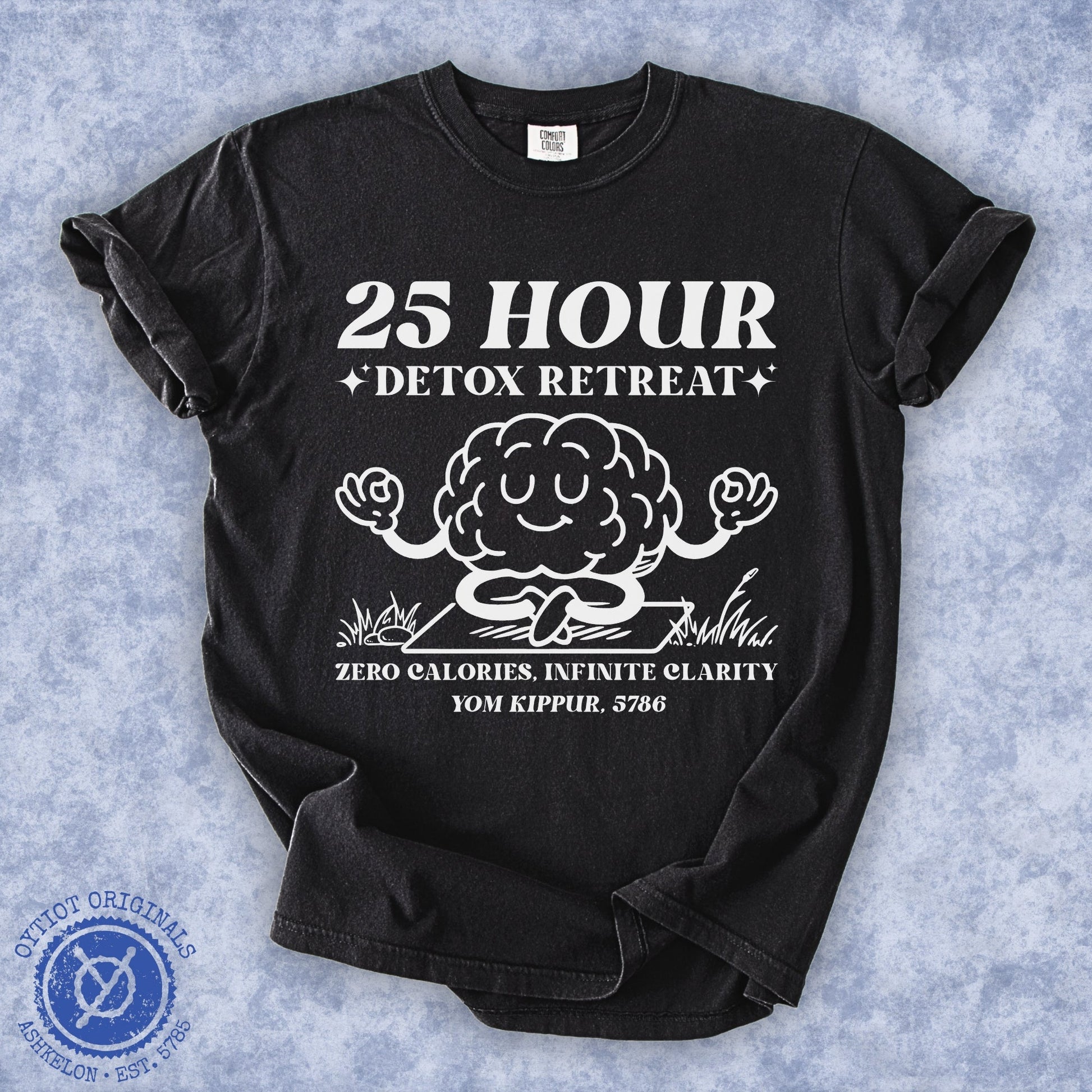 25 Hour Detox | Yom Kippur Humor Washed T-shirt - Oytiot