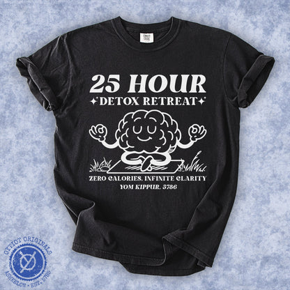 25 Hour Detox | Yom Kippur Humor Washed T-shirt - Oytiot