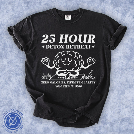 25 Hour Detox | Yom Kippur Humor Washed T-shirt - Oytiot