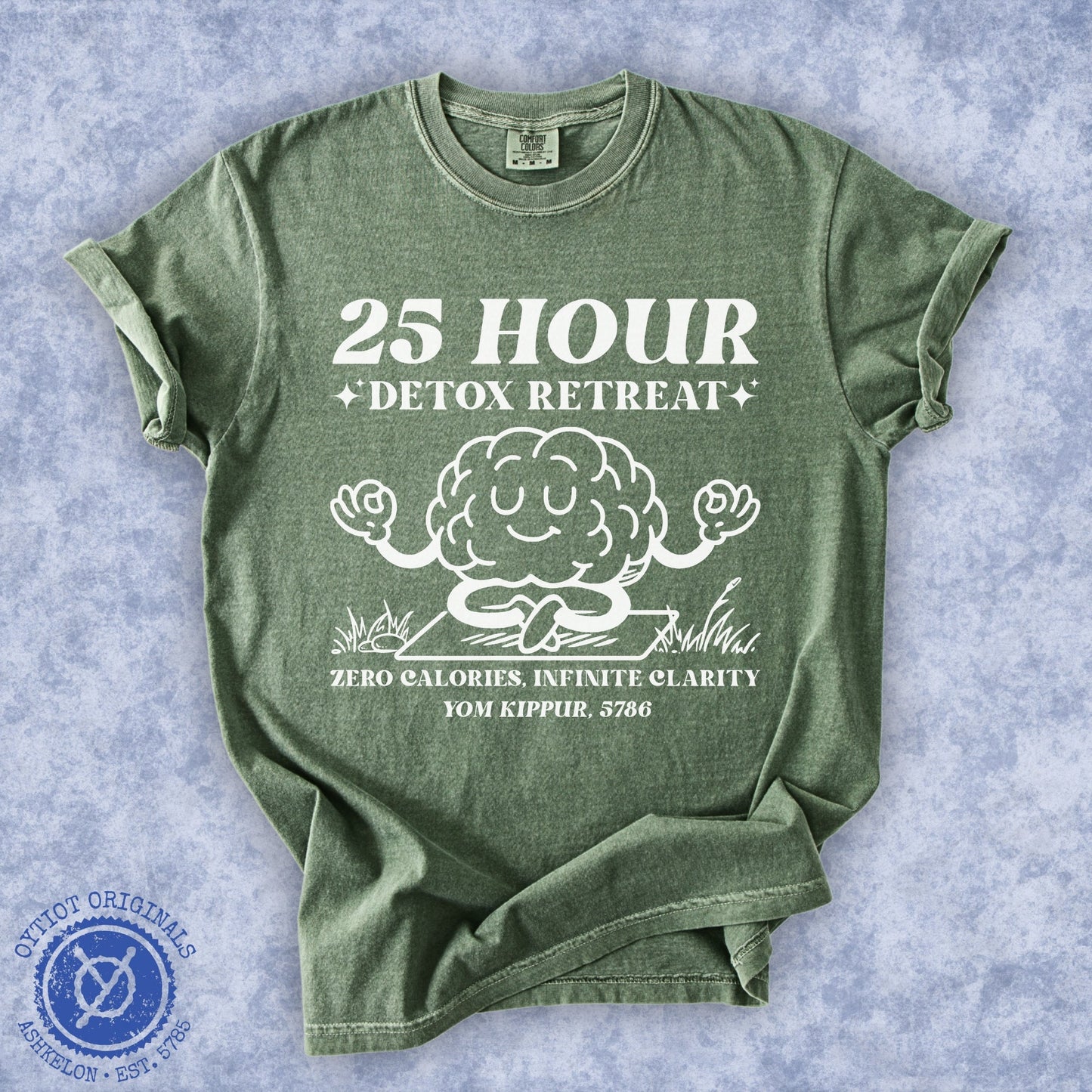 25 Hour Detox | Yom Kippur Humor Washed T-shirt - Oytiot