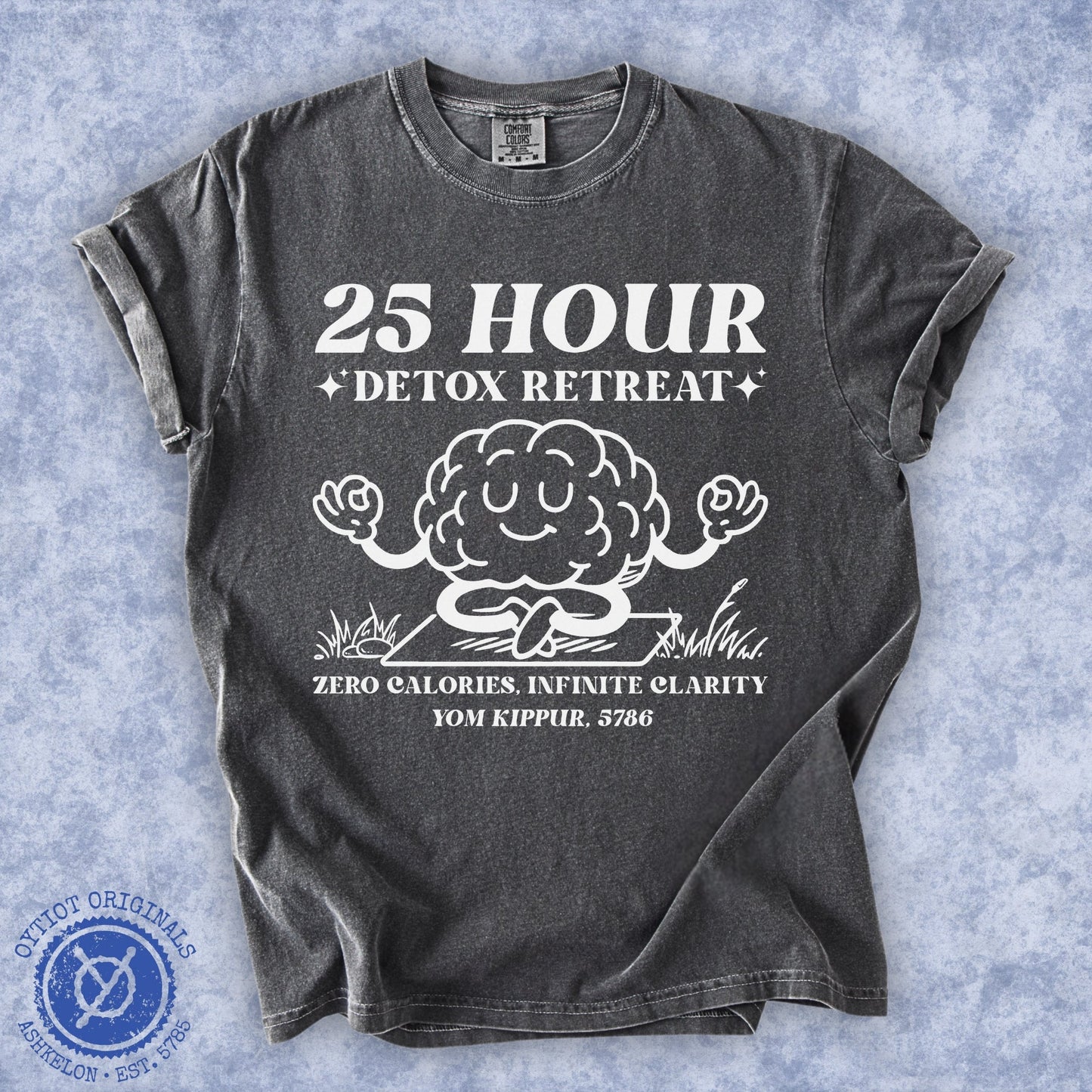 25 Hour Detox | Yom Kippur Humor Washed T-shirt - Oytiot