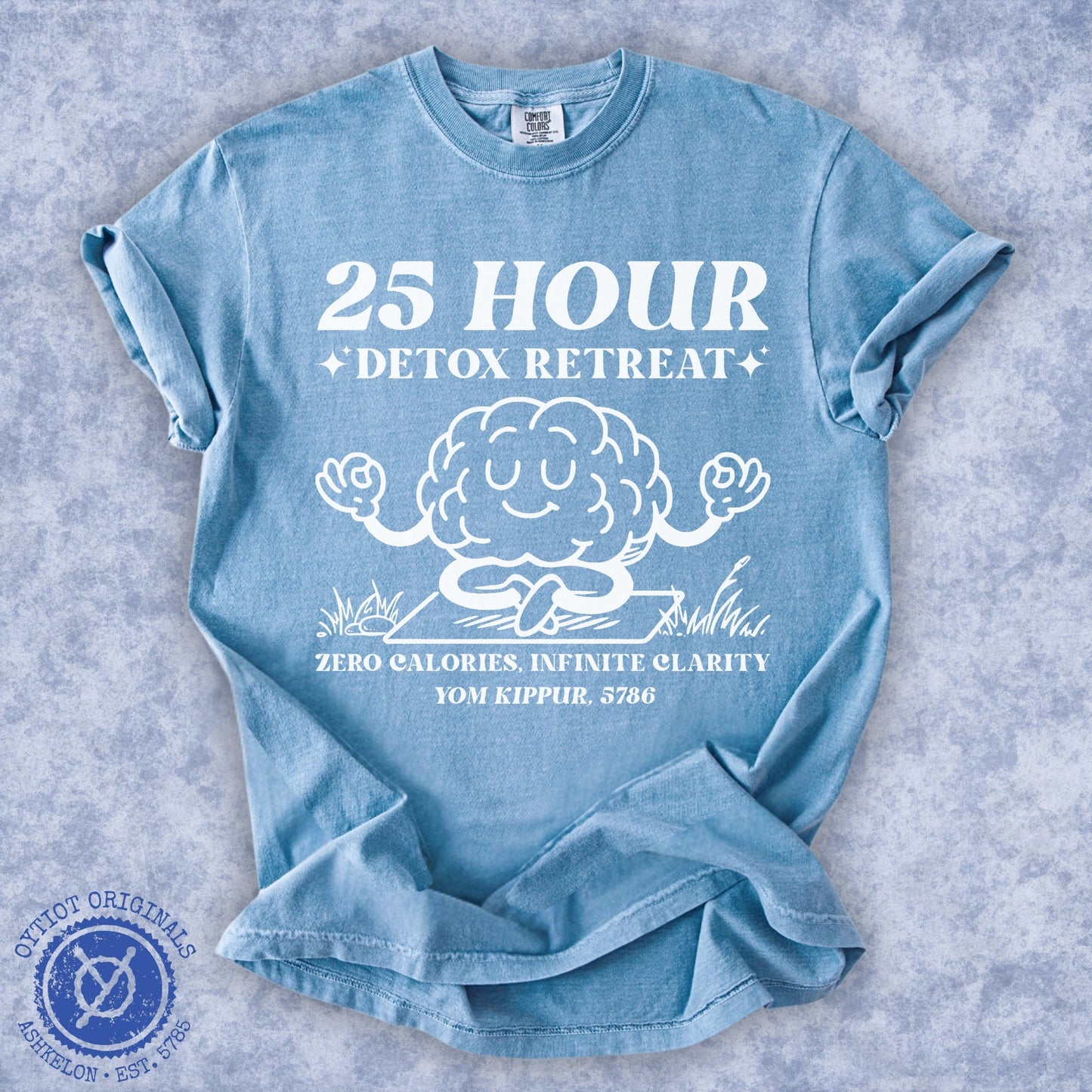 25 Hour Detox | Yom Kippur Humor Washed T-shirt - Oytiot
