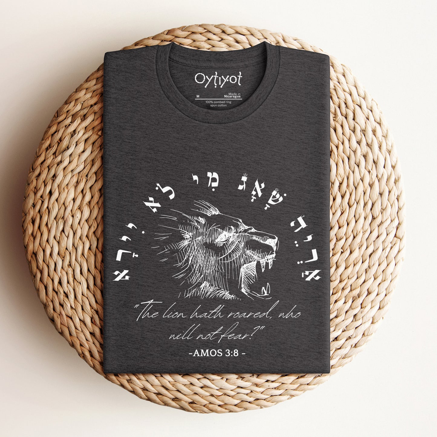 אריה שאג | Amos 3:8 In Hebrew T-shirt