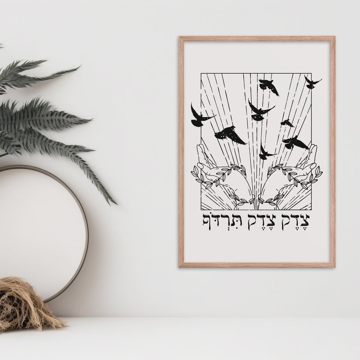 צדק צדק תרדוף | Justice, Justice You Shall Pursue Hebrew Wall Art