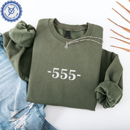  - 555 - | Israeli Slang Embroidered Sweatshirt - Oytiot