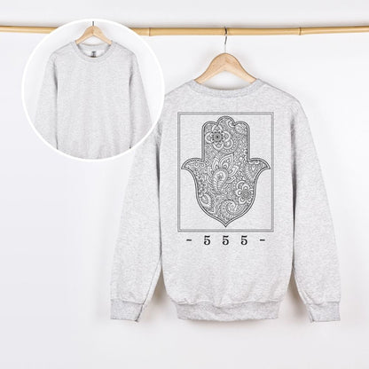  - 555 - | Israeli Slang Hamsa Back Print Sweatshirt - Oytiot