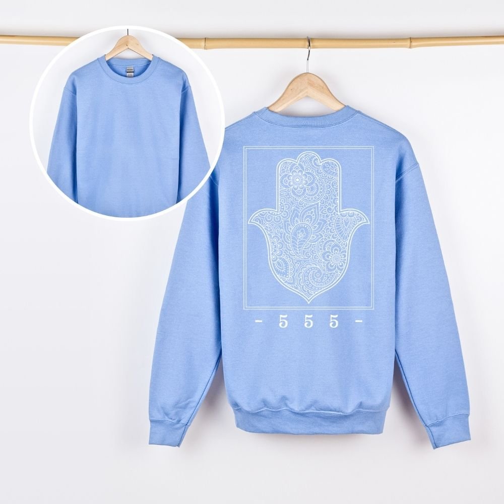  - 555 - | Israeli Slang Hamsa Back Print Sweatshirt - Oytiot