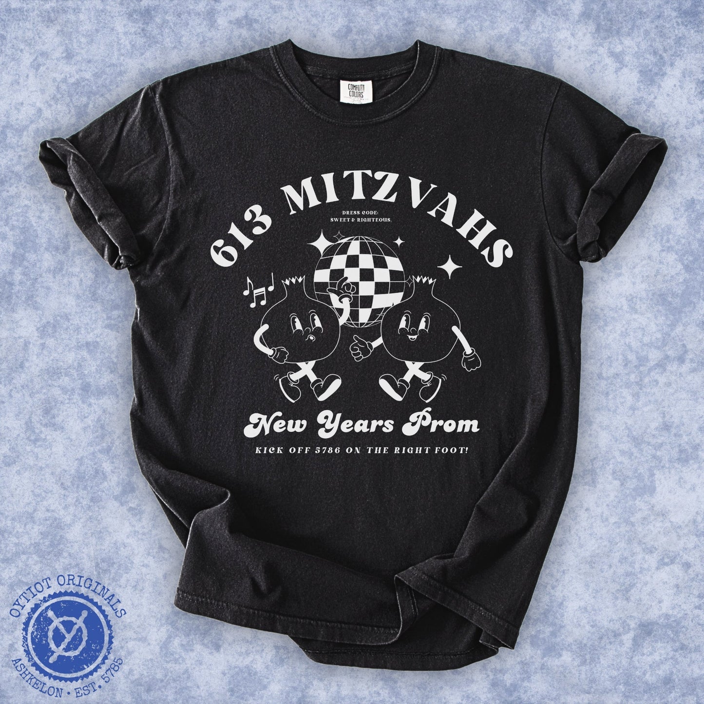 613 Mitzvahs Pomegranates | Rosh Hashanah Humor Washed T-shirt - Oytiot