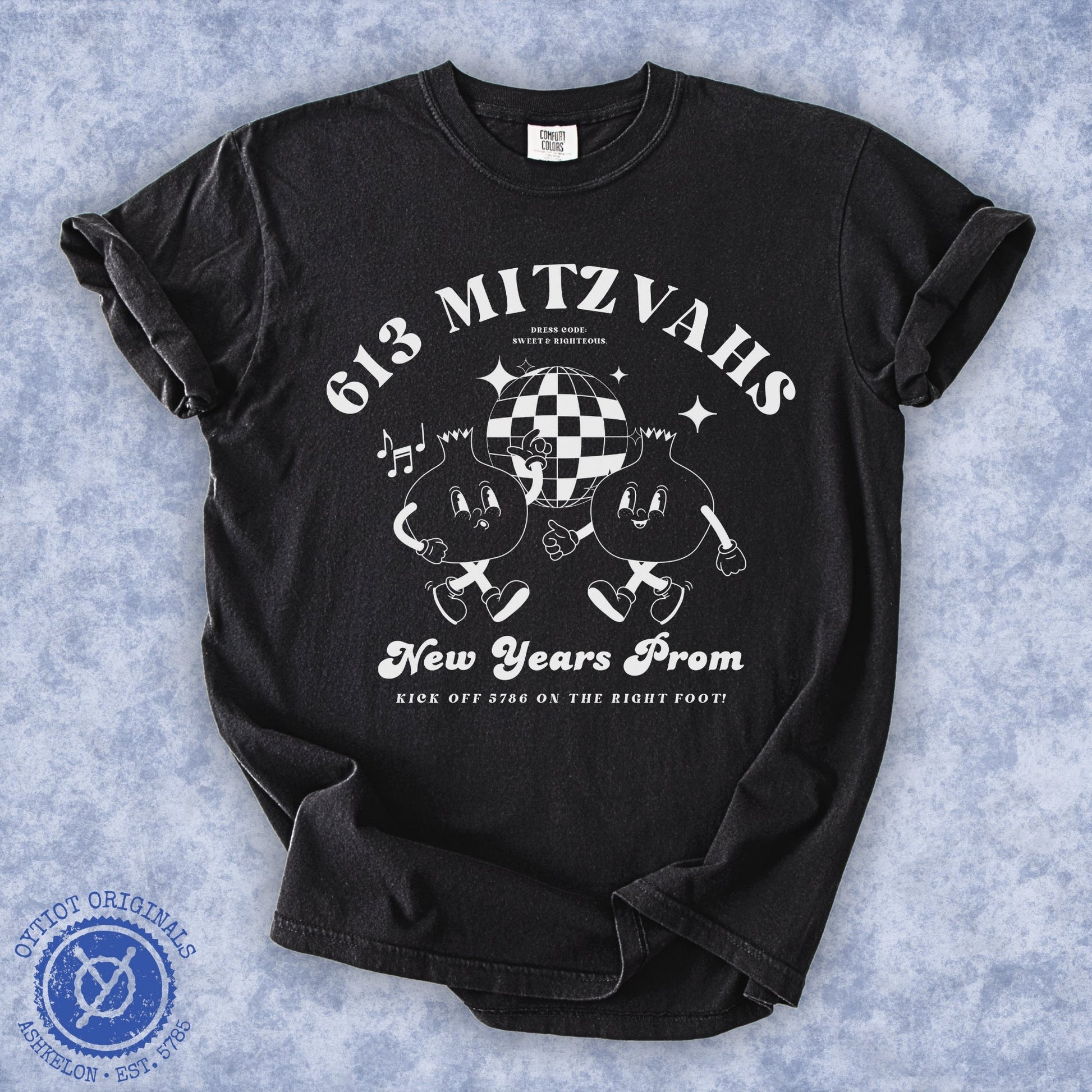 613 Mitzvahs Pomegranates | Rosh Hashanah Humor Washed T-shirt - Oytiot