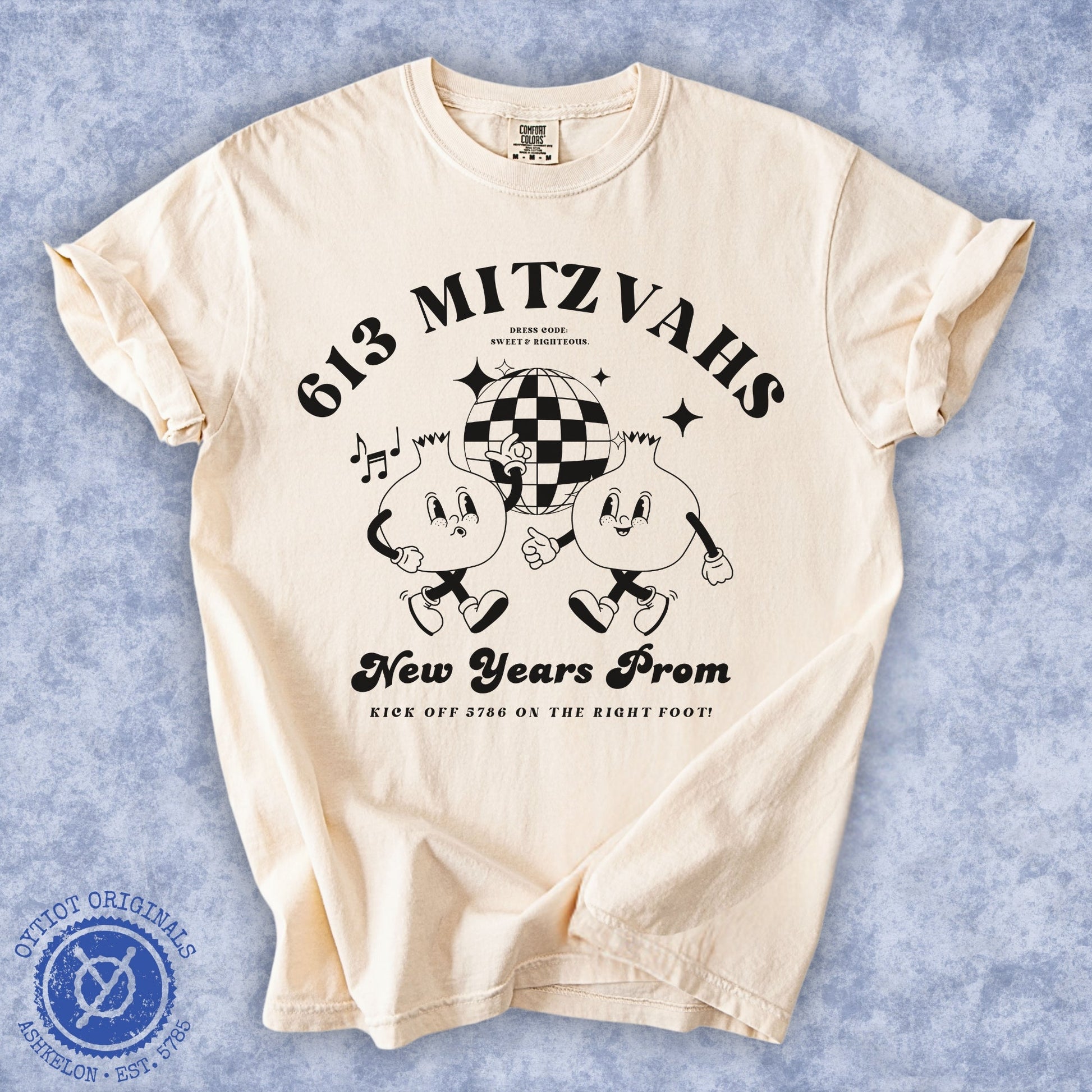 613 Mitzvahs Pomegranates | Rosh Hashanah Humor Washed T-shirt - Oytiot
