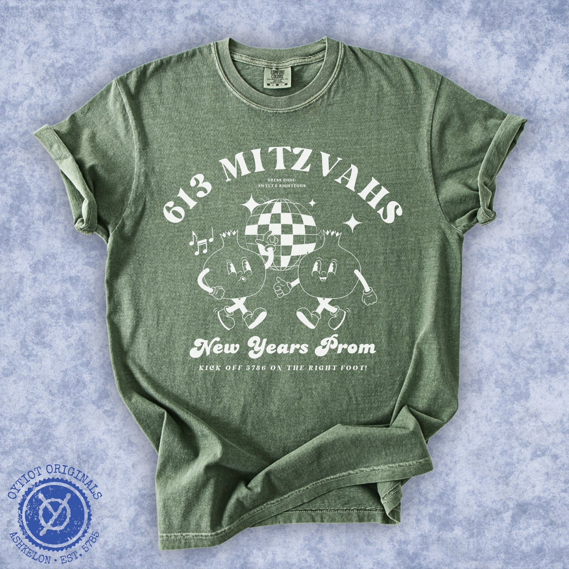 613 Mitzvahs Pomegranates | Rosh Hashanah Humor Washed T-shirt - Oytiot