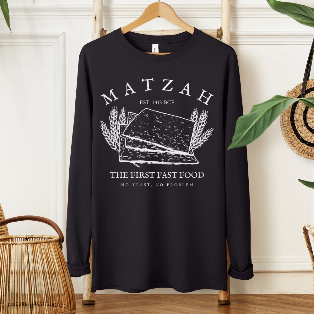 Matzah The First Fast Food | Funny Passover Long Sleeve Tee