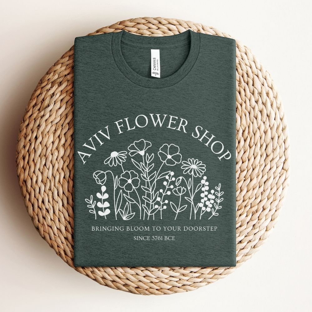 Aviv Flower Shop | Spring in Hebrew Funny Passover T-shirt
