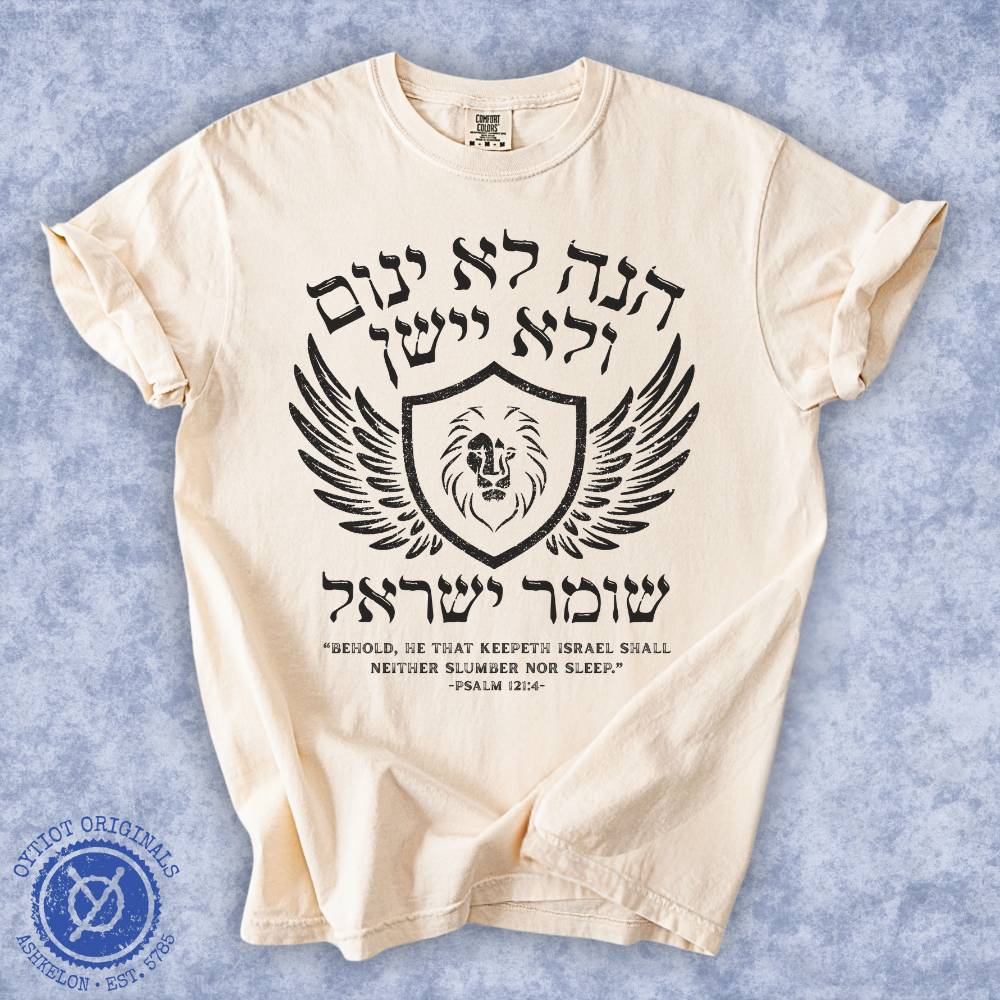 הנה לא ינום ולא יישן | Psalm 121 Washed T-shirt
