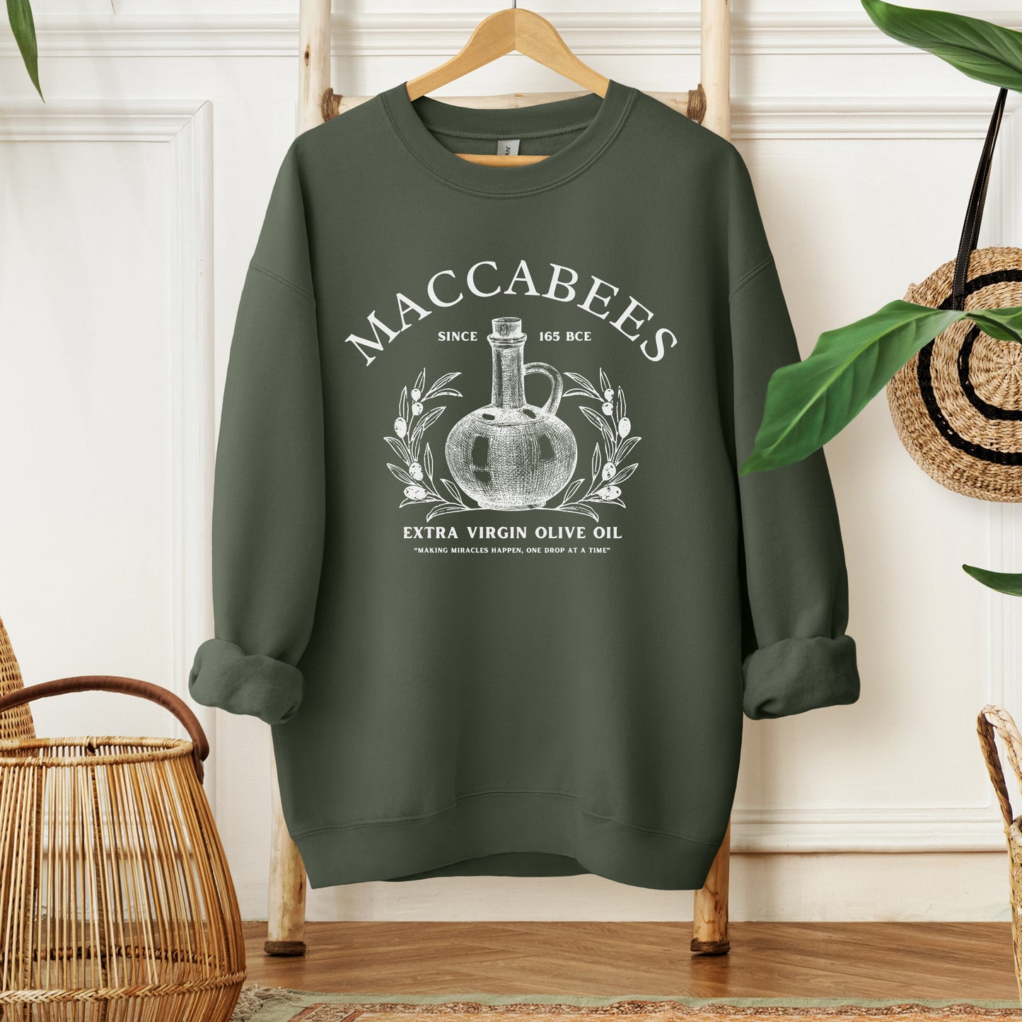 Maccabees Oil Humoristic Hanukkah Sweatshirt