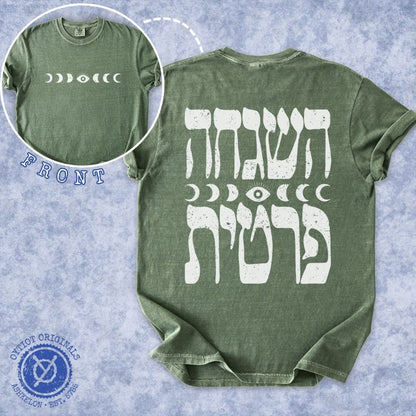 השגחה פרטית | Divine Providence in Hebrew Front & Back Print Heavyweight T-shirt