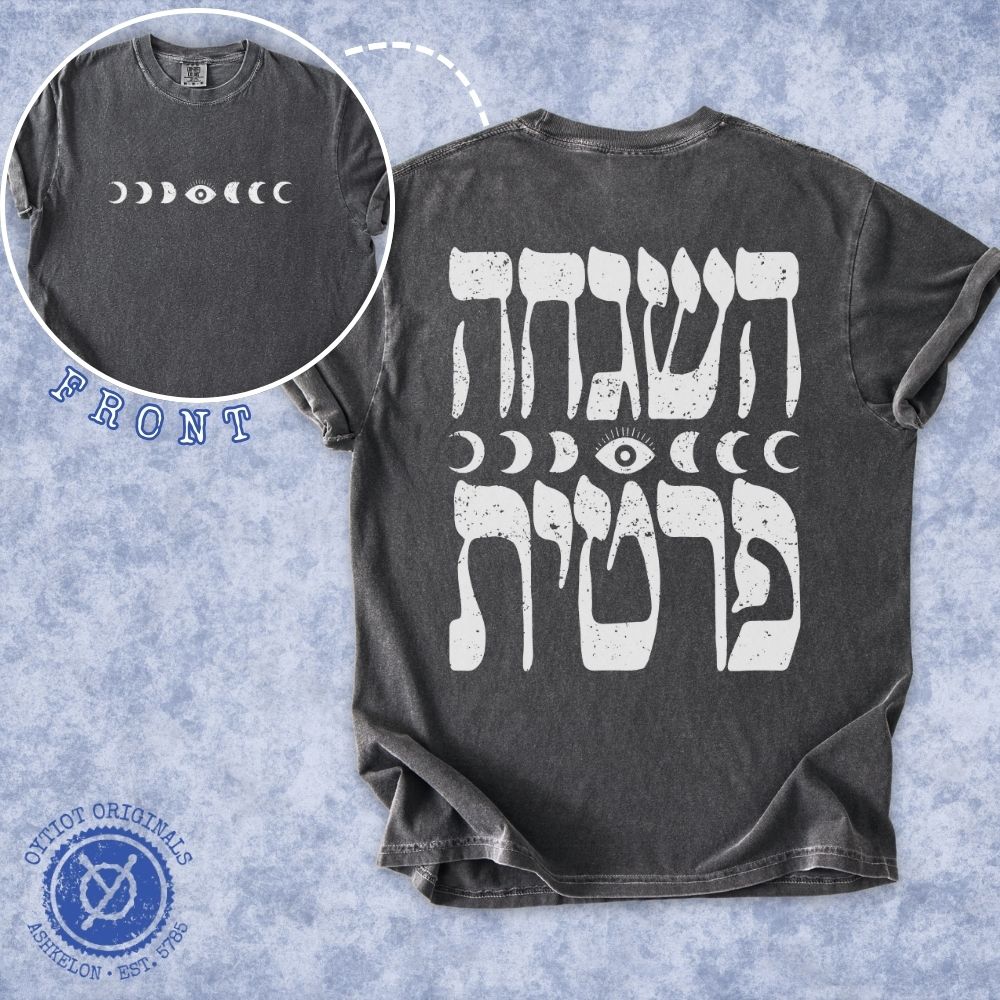 השגחה פרטית | Divine Providence in Hebrew Front & Back Print Heavyweight T-shirt