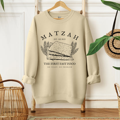 Matzah The First Fast Food | Funny Passover Sweatshirt