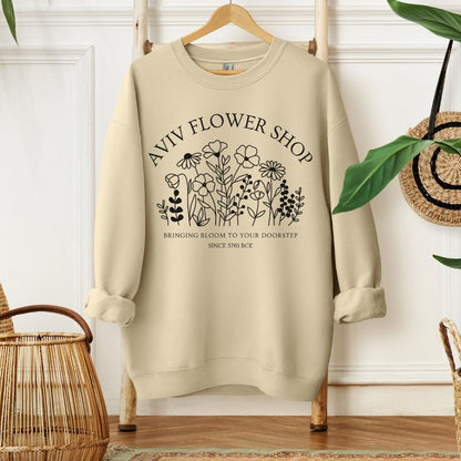 Aviv Flower Shop | Spring in Hebrew Funny Passover Sweatshirt