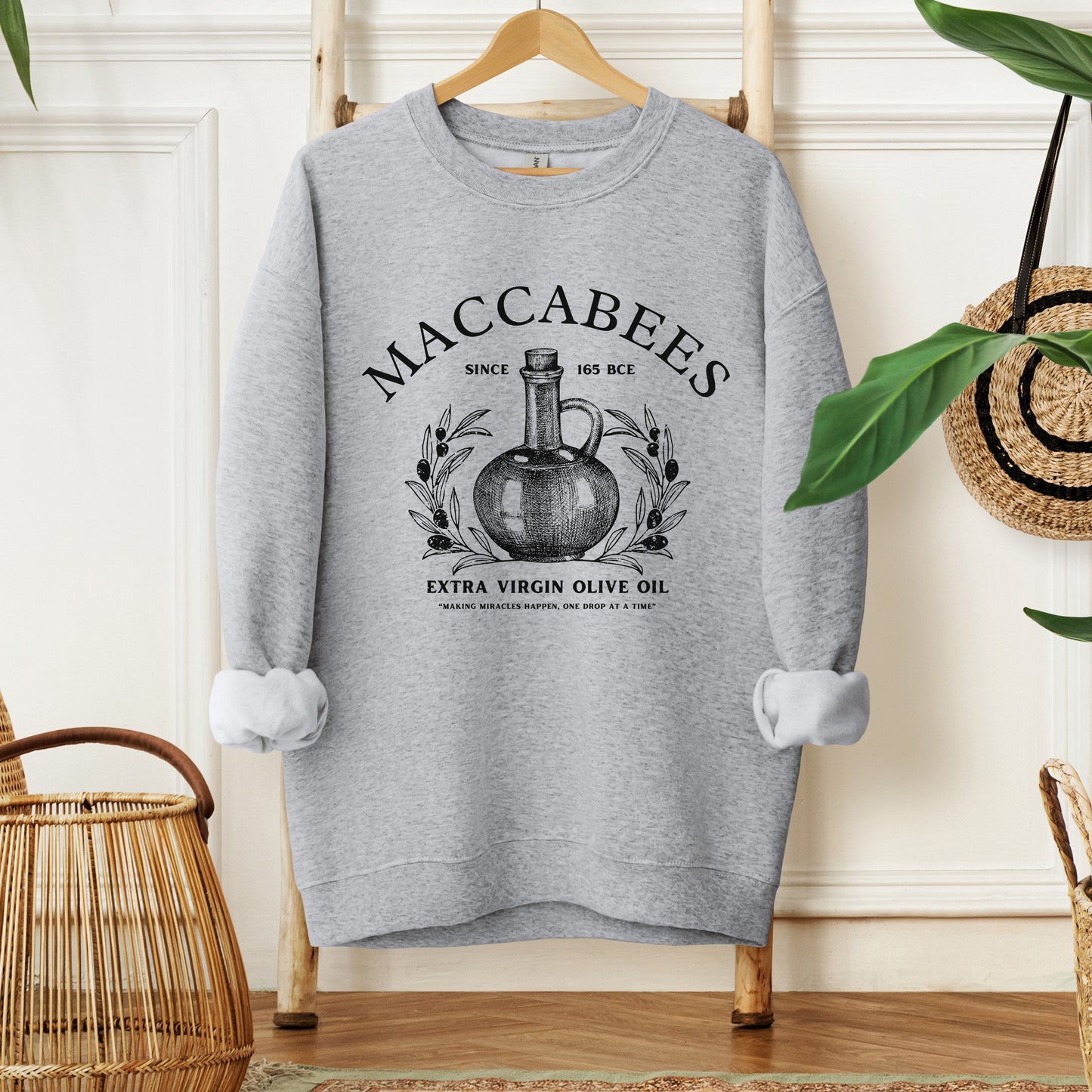 Maccabees Oil Humoristic Hanukkah Sweatshirt