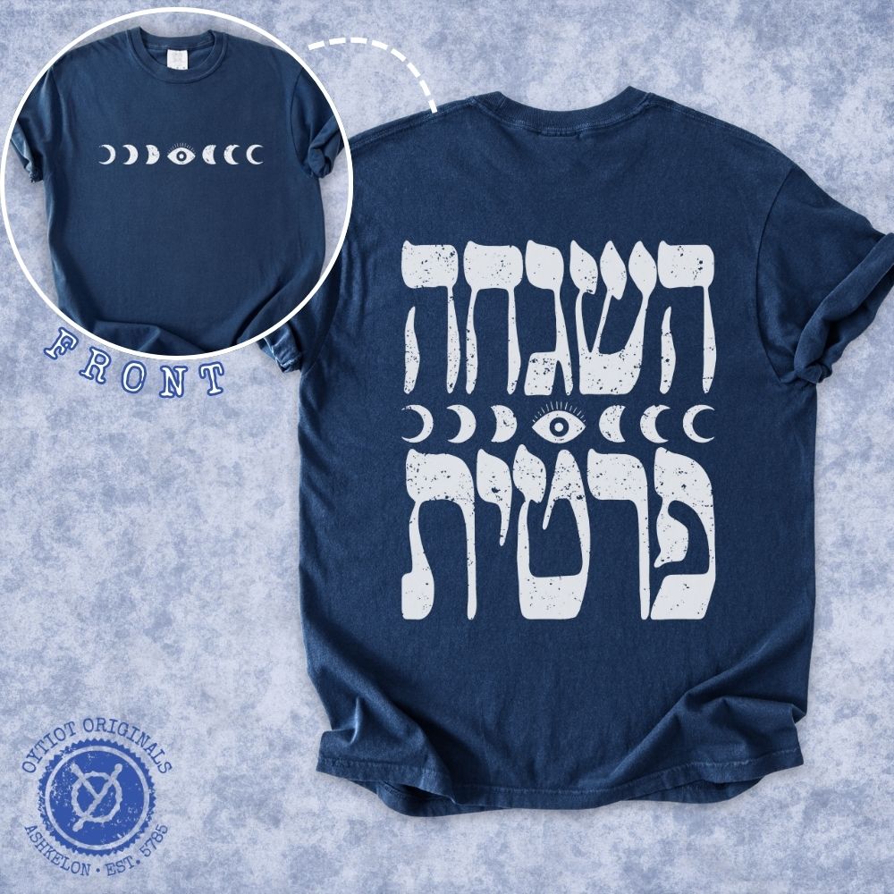 השגחה פרטית | Divine Providence in Hebrew Front & Back Print Heavyweight T-shirt