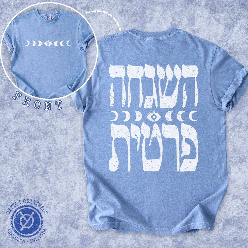השגחה פרטית | Divine Providence in Hebrew Front & Back Print Heavyweight T-shirt